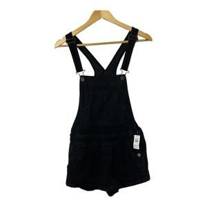 Hollister Black Denim Shortalls Overalls Women's Size Small